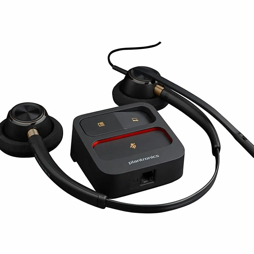 Plantronics® EncorePro Binaural Over-The-Head Headset, HW520, Black, 89434-01