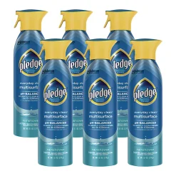 Pledge® Multi-Surface Everyday, Rainshower, 9.7 oz Aerosol Spray, 6/Carton