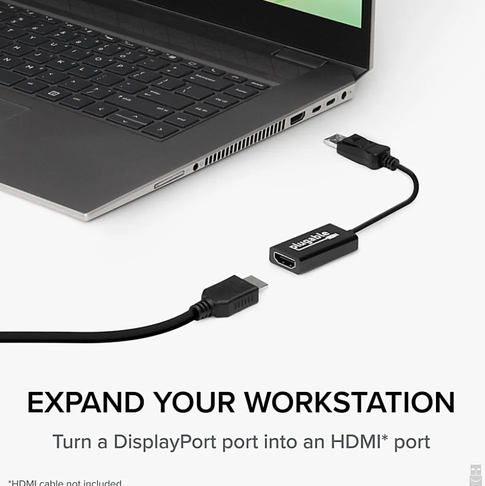 Plugable Active DisplayPort to HDMI Adapter - Connect any DisplayPort-Enabled PC or Tablet to an HDMI Enabled Monitor, TV or Projector - DPHDMI
