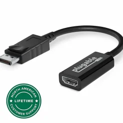 Plugable Active DisplayPort to HDMI Adapter - Connect any DisplayPort-Enabled PC or Tablet to an HDMI Enabled Monitor, TV or Projector - DPHDMI