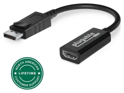 Plugable Active DisplayPort to HDMI Adapter - Connect any DisplayPort-Enabled PC or Tablet to an HDMI Enabled Monitor, TV or Projector - DPHDMI