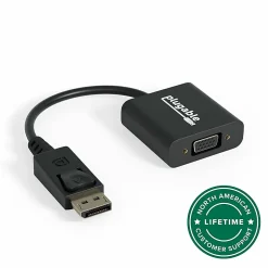 Plugable DisplayPort to VGA Adapter - Active DP/DP to VGA Converter - Compatible with Desktops, Projectors, PC with DP  - DPMVGAF