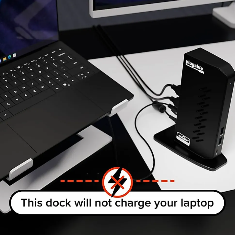 Plugable Dual 1080p HDMI Universal Docking Station for USB-C & USB 3.0 Laptop - 10 Ports, Windows/ChromeOS Plug & Play, macOS Driver Required