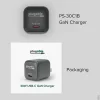 Plugable GaN USB C Charger Block, 30W Portable Charger - Foldable Prongs, PPS USBC Fast Charger  - PS30C1B