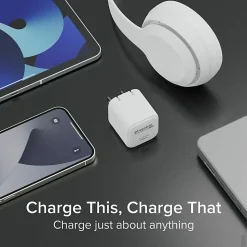 Plugable GaN USB C Charger Block, 30W Portable Charger - Foldable Prongs, PPS USBC Fast Charger  - PS30C1W