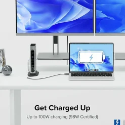 Plugable 16-in-1 Thunderbolt 4 Dock with 100W Charging, 4K Quad Monitor Setup - TBT4UDZ