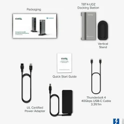 Plugable 16-in-1 Thunderbolt 4 Dock with 100W Charging, 4K Quad Monitor Setup - TBT4UDZ