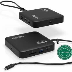 Plugable 7-in-1 USB C Docking Station Dual Monitor - Dual HDMI Dock is Compatible with Mac and Windows - USBC6950PDZ