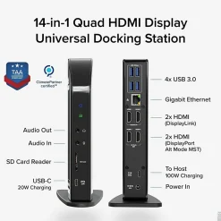 Plugable Plugable USB-C Quad HDMI Docking Station -  - UD3900C4