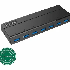 Plugable 7-Port USB 3.0 Hub with 36W Power Adapter - Connect up to seven USB 3.0, 2.0, or 1.1 devices to a single port on any computer, Driverless