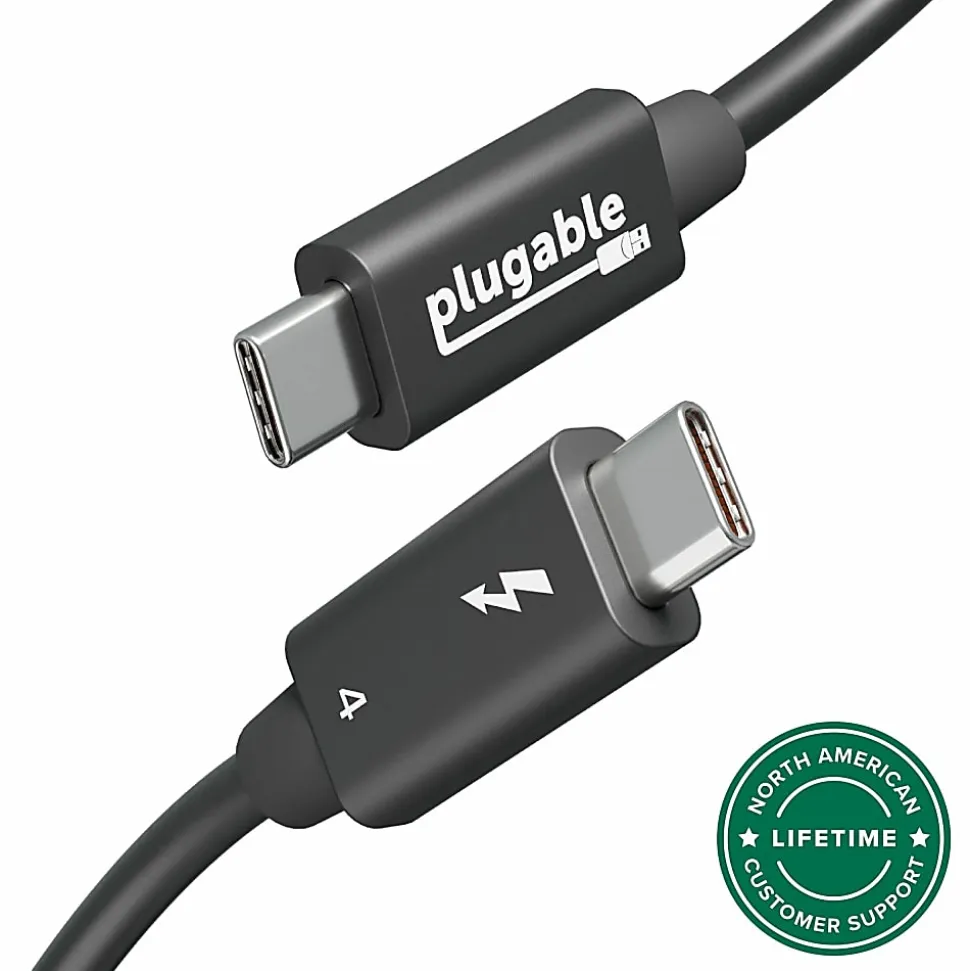 Plugable Thunderbolt 4 Cable with 240W Charging, Thunderbolt Certified, 3.3 Feet (1M),1x 8K Display, 40 Gbps - TBT4240W1M