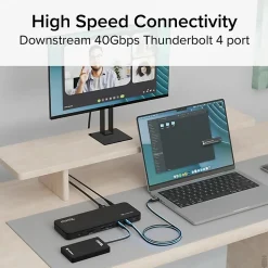 Plugable Thunderbolt 4 Dock with 100W Charging, Thunderbolt Certified - Laptop Docking Station Dual Monitor Single 8K or Dual 4K HDMI - TBT4UD5