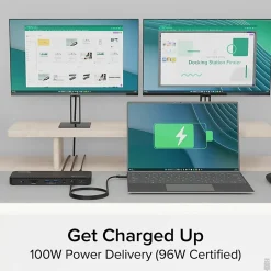 Plugable Thunderbolt 4 Dock with 100W Charging, Thunderbolt Certified - Laptop Docking Station Dual Monitor Single 8K or Dual 4K HDMI - TBT4UD5