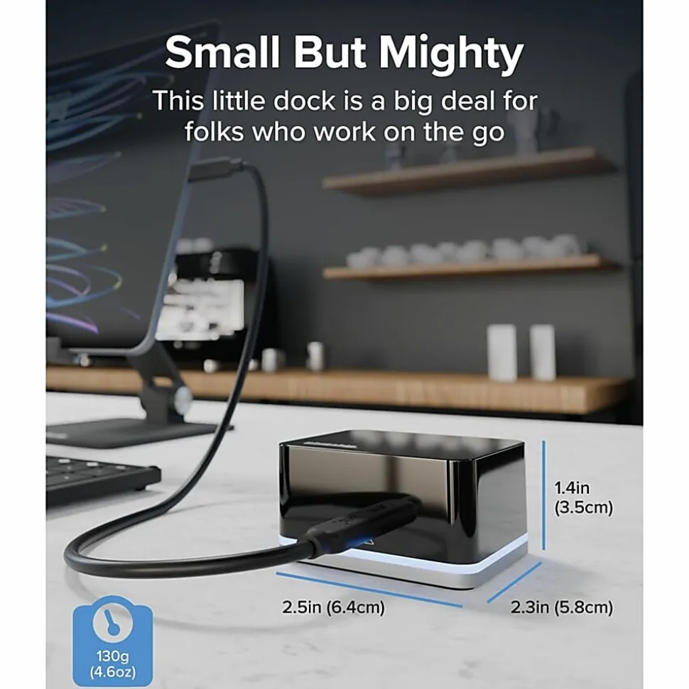 Plugable USB C Cube - Mini Docking Station, Compatible with Thunderbolt 3 Ports and Specific USB-C Systems - UDCUBE