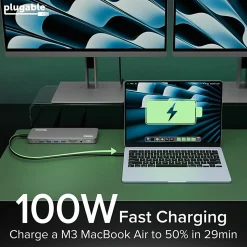 Plugable USB C Laptop Docking Station, Dual Monitor 4K 60Hz  - UD6950PDH