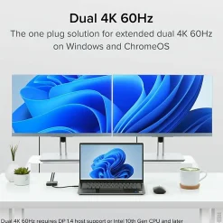 Plugable USB C to HDMI Adapter for Dual Monitors 4K 60Hz, Driverless - USBCMSTH2