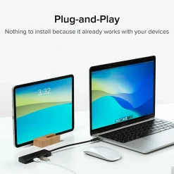 Plugable USB C to USB Adapter Hub, 4 Port USB 3.0 Hub, USB Splitter  - USBCHUB4A