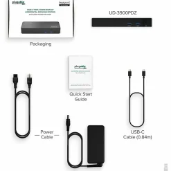 Plugable USB C Triple Display Docking Station with Laptop Charging,  - UD3900PDZ