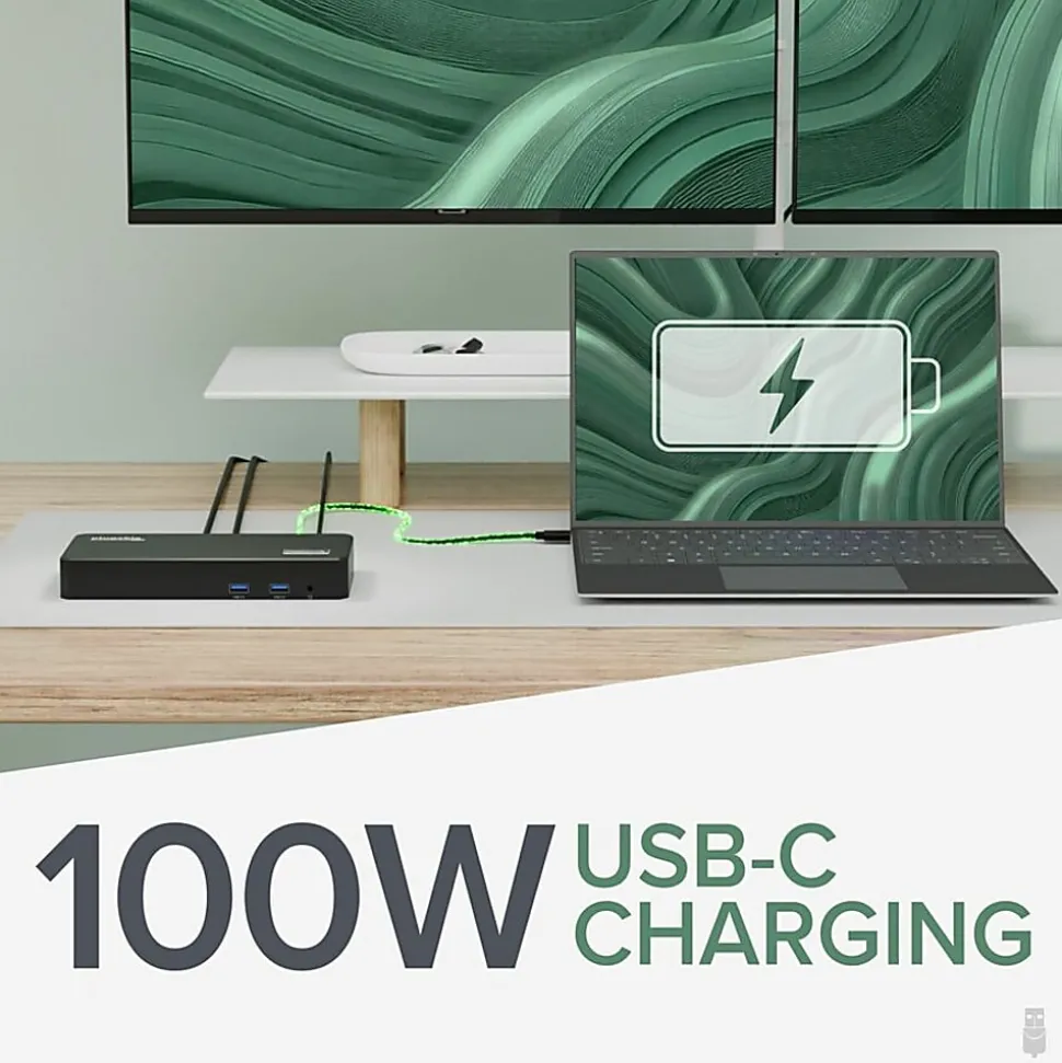 Plugable USB C Triple Display Docking Station with Laptop Charging, - UD3900PDZ