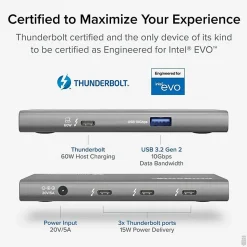 Plugable USB4 Hub 5-in-1 Thunderbolt 4 Hub With 60W Charging, Single 8K Or Dual 4K Display
