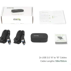 Plugable USB 3.0 Sharing Switch for One-Button Swapping of USB Device or Hub Between Two Computers - (AB Switch)