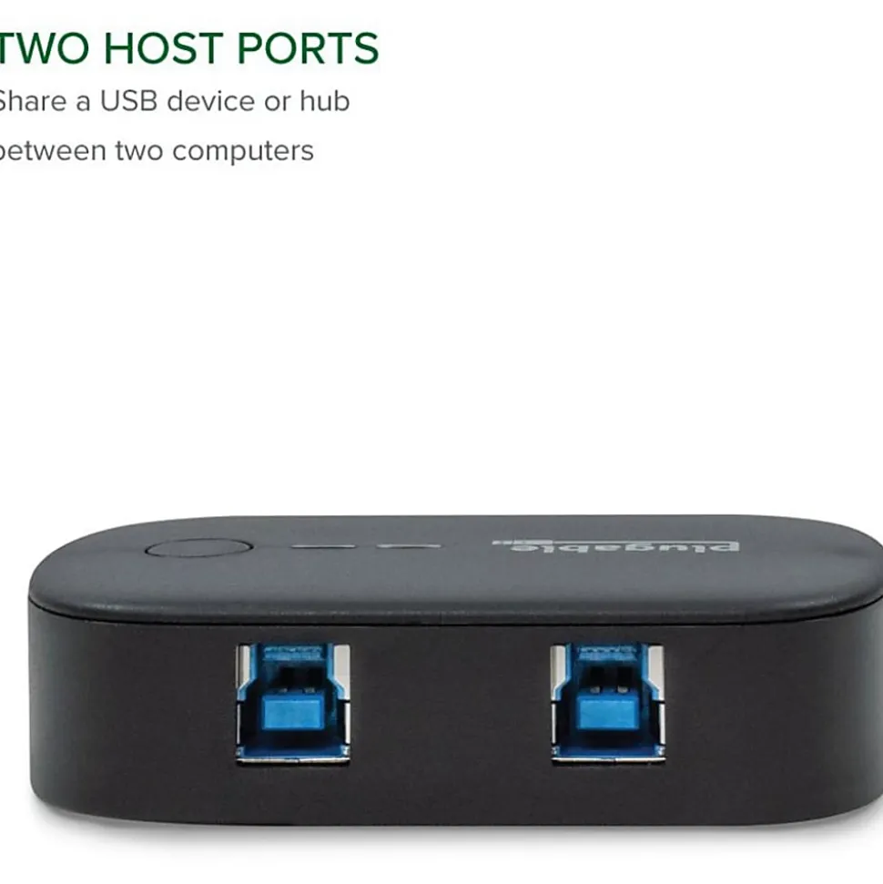 Plugable USB 3.0 Sharing Switch for One-Button Swapping of USB Device or Hub Between Two Computers - (AB Switch)