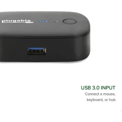 Plugable USB 3.0 Sharing Switch for One-Button Swapping of USB Device or Hub Between Two Computers - (AB Switch)