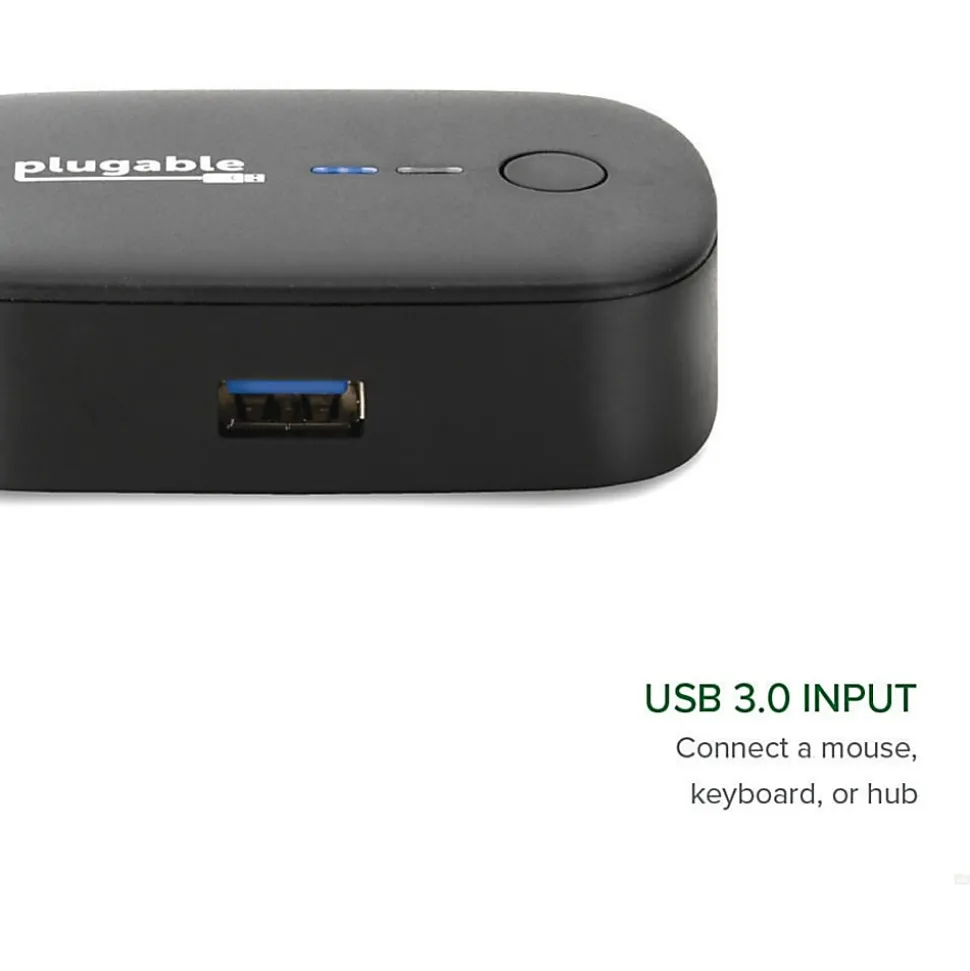 Plugable USB 3.0 Sharing Switch for One-Button Swapping of USB Device or Hub Between Two Computers - (AB Switch)