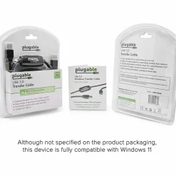 Plugable USB 3.0 Transfer Cable, Unlimited Use, Transfer Data Between 2 Windows PC's - - USB3TRAN