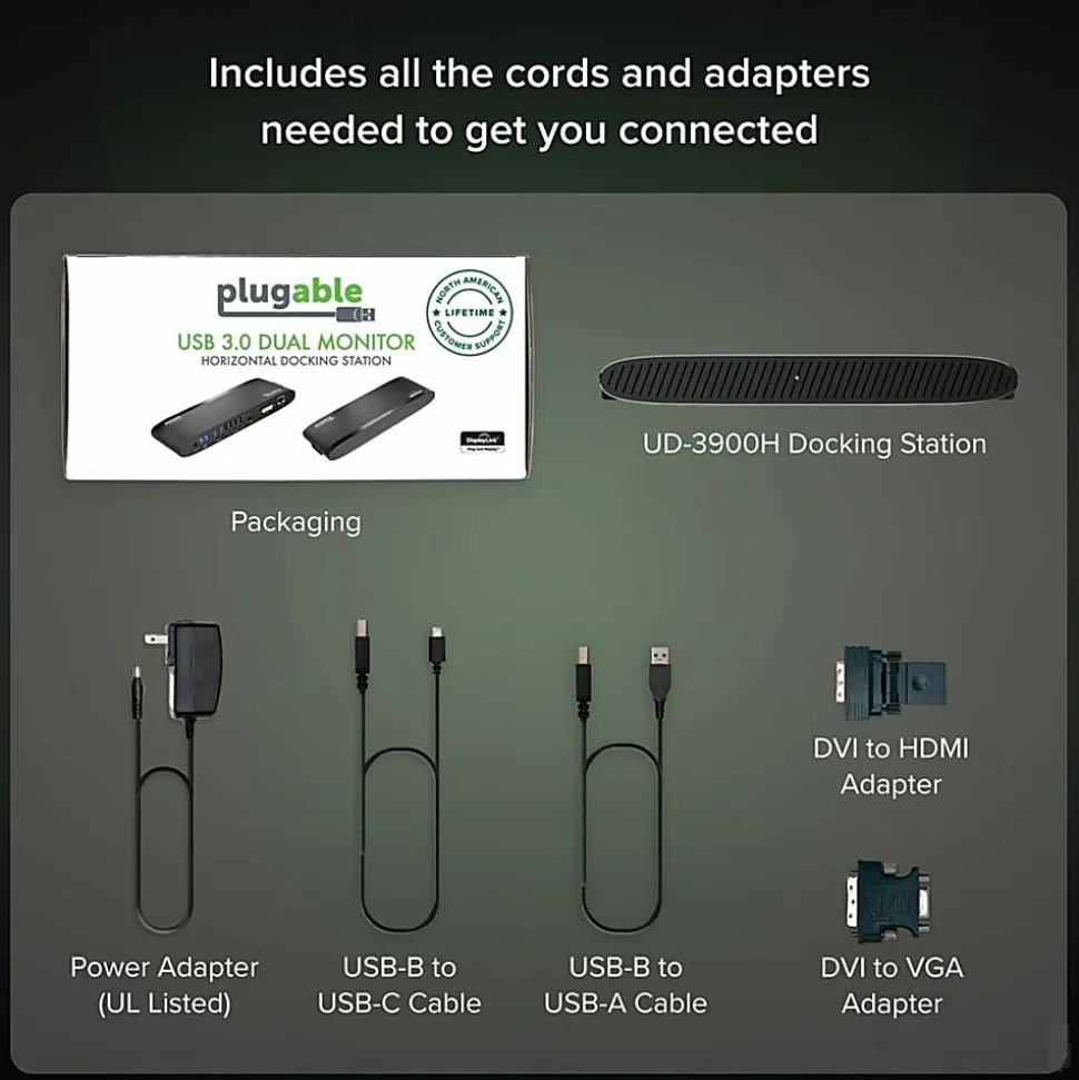Plugable USB 3.0 Universal Laptop Docking Station - UD3900H