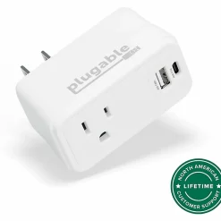 Plugable Wall Outlet Extender with 1x USB-C and 1x USB, 32W USB C Charger Block - USBC Fast Charger  - PS1CA1