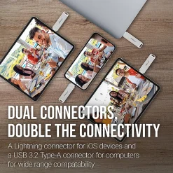PNY DUO LINK iOS USB 3.2 Dual Flash Drive, 128GB