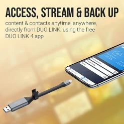 PNY Duo Link iOS USB 3.0 OTG Flash Drive, 128GB, Metal/Gray
