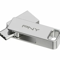 PNY DUO LINK USB 3.2 Type-C Dual Flash Drives, 128GB, Silver