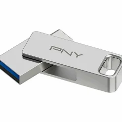 PNY DUO LINK USB 3.2 Type-C Dual Flash Drives, 128GB, Silver