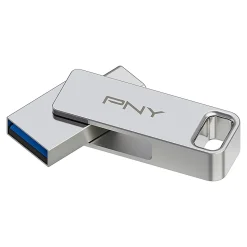 PNY DUO LINK USB 3.2 Type-C Dual Flash Drive, 64GB, Silver