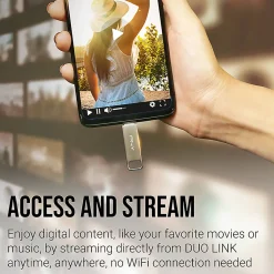 PNY DUO LINK USB 3.2 Type-C Dual Flash Drive, 64GB, Silver