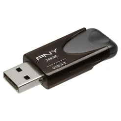 PNY Elite Turbo Attaché 4 USB 3.2 Flash Drive, 256GB, Dark Gray