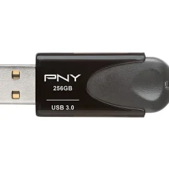 PNY Elite Turbo Attaché 4 USB 3.2 Flash Drive, 256GB, Dark Gray