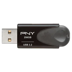 PNY Elite Turbo Attaché 4 USB 3.2 Flash Drive, 256GB, Dark Gray