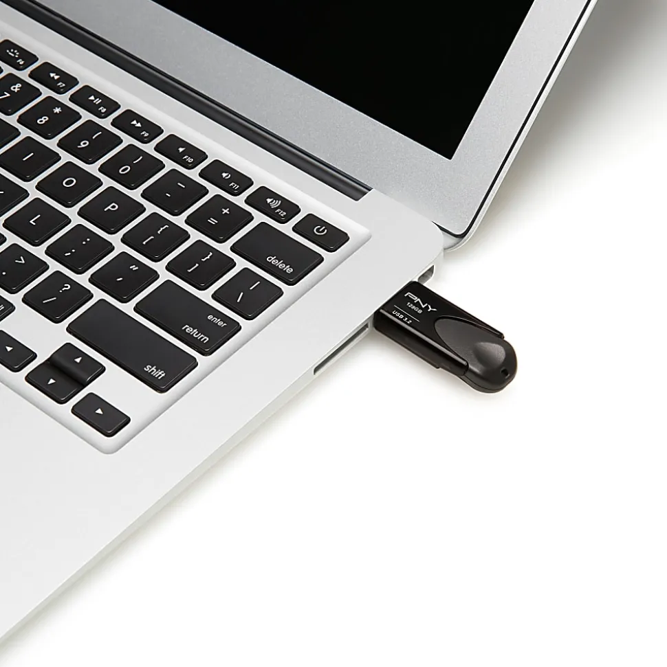 PNY Elite Turbo Attaché 4 USB 3.2 Flash Drives, 128 GB, Dark Gray, Pack Of 2 Flash Drives
