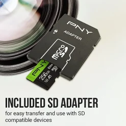 PNY Elite-X Class 10 U3 V30 microSDXC Flash Memory Card, 256GB