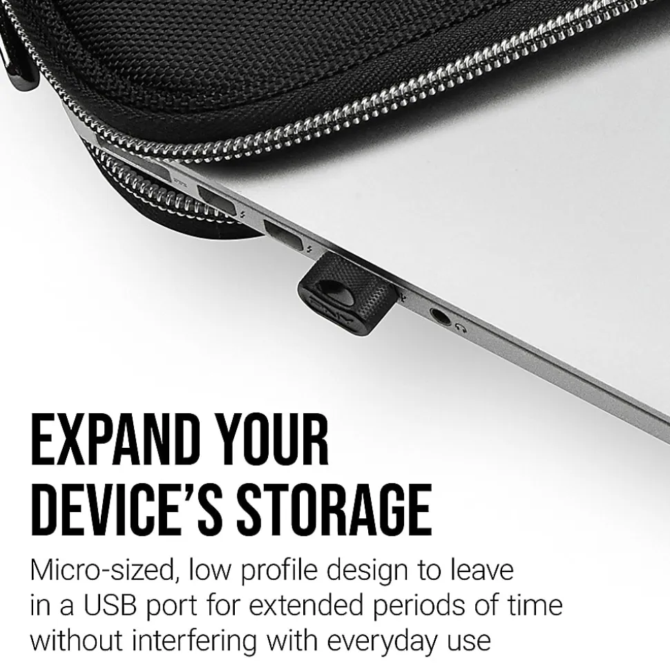 PNY ELITE-X FIT USB 3.1 Flash Drive, 256GB, Black/Gray