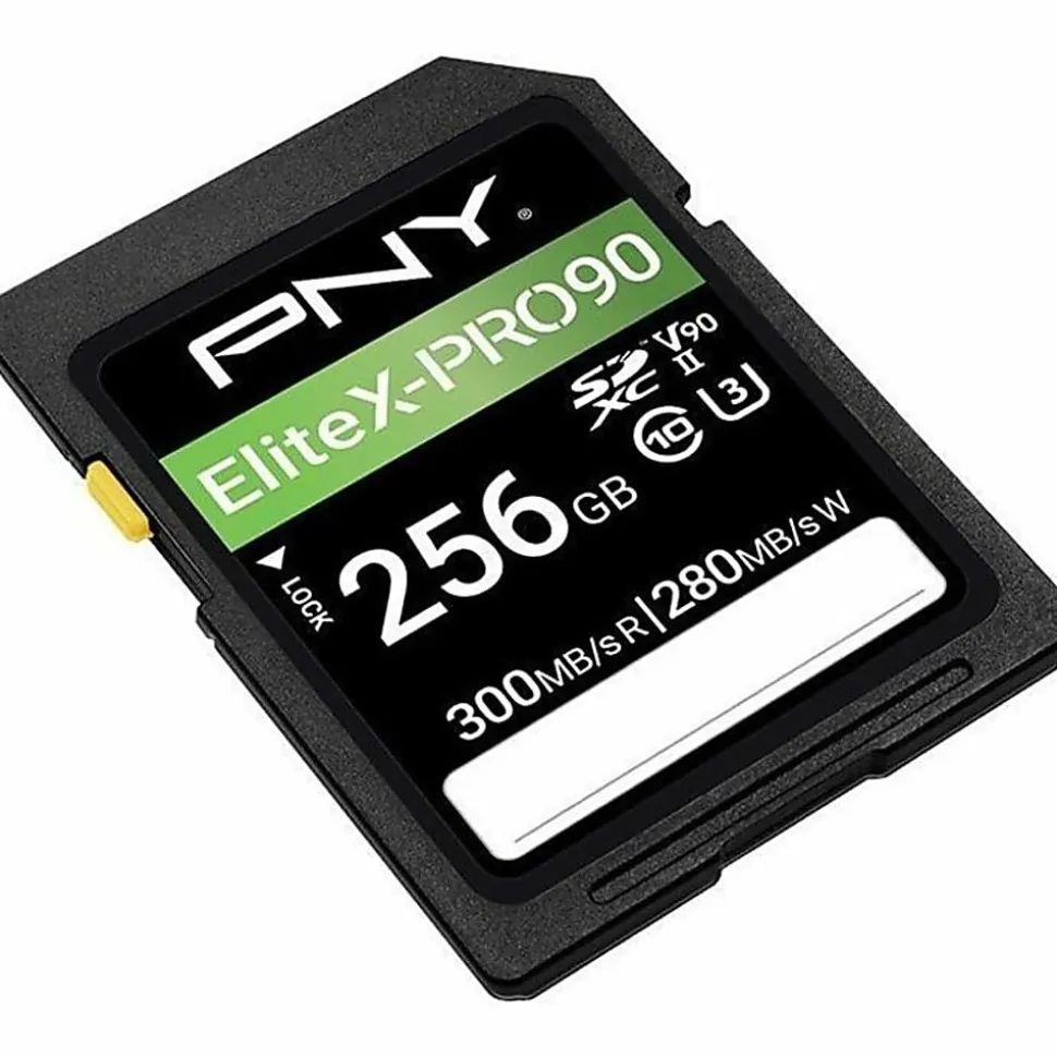PNY EliteX-PRO90 Class 10 U3 V90 UHS-II SDXC Flash Memory Card, 256GB