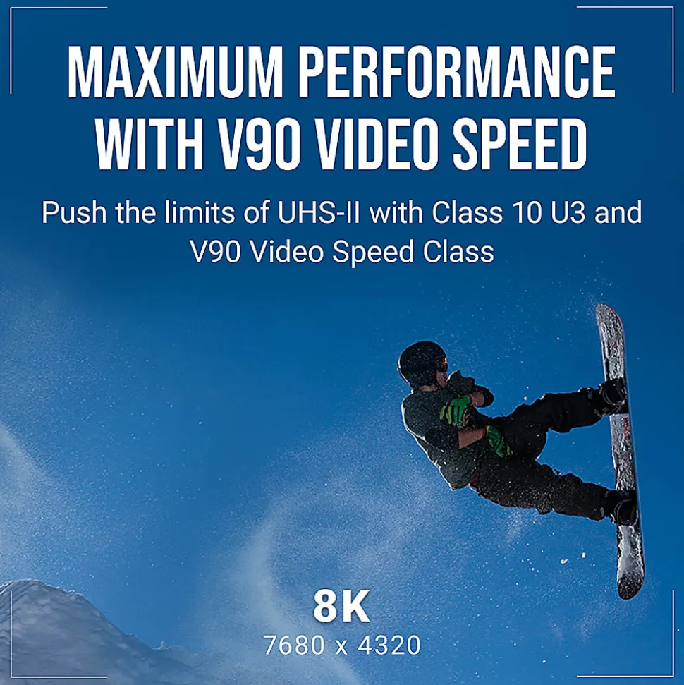 PNY EliteX-PRO90 Class 10 U3 V90 UHS-II SDXC Flash Memory Card, 256GB