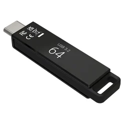 PNY Elite-X Type-C USB-C 3.2 Gen 1 Flash Drive, 64GB, Black