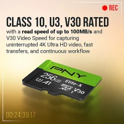 PNY 64GB Elite-X Class 10 U3 V30 microSDXC Flash Memory Card