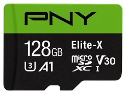 PNY 128GB Elite-X Class 10 U3 V30 microSDXC Flash Memory Card,- Class 10, U3, V30, UHS-I