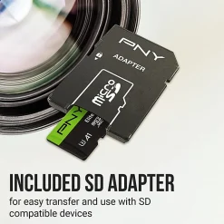 PNY 128GB Elite-X Class 10 U3 V30 microSDXC Flash Memory Card,- Class 10, U3, V30, UHS-I