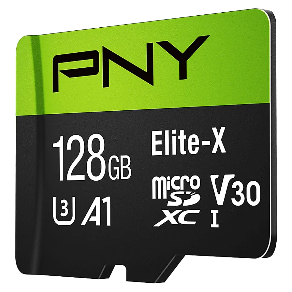 PNY 128GB Elite-X Class 10 U3 V30 microSDXC Flash Memory Card,- Class 10, U3, V30, UHS-I